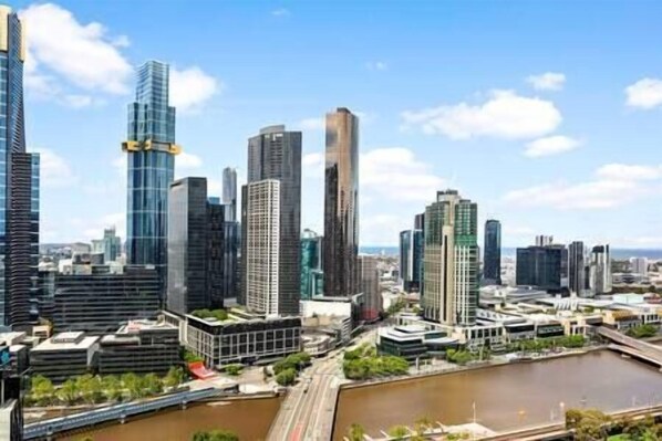 View of the Yarra River and the Bay