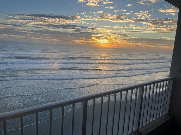 Watch a beautiful sunrise from the balcony - every morning