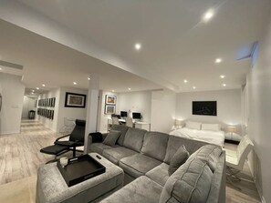 Open concept studio with view of the full unit