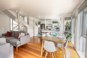 Open plan downstairs with dining/lounge kitchen 