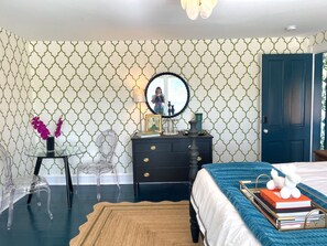 Suite 10: King Anthropologie Bed, stunning views of mountains from all windows, porcelain tile bath with a jacuzzi tub that will have a 360 curtain and shower attachment, 55" Smart TV and no walls adjoin with other suites or living areas