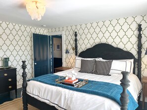 Suite 10: King Anthropologie Bed, stunning views of mountains from all windows, porcelain tile bath with a jacuzzi tub that will have a 360 curtain and shower attachment, 55" Smart TV and no walls adjoin with other suites or living areas