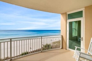 Large gulf-front balcony with beach view!