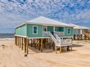 Large Parking area, with covered parking under house