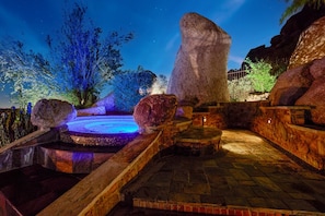 An elevated spa amongst the desert.