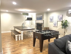 Fussball area in the living area.