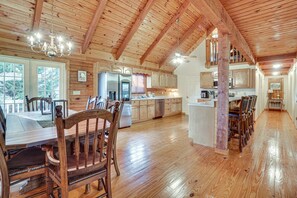 Kitchen | Gas Fireplace | Central Air Conditioning