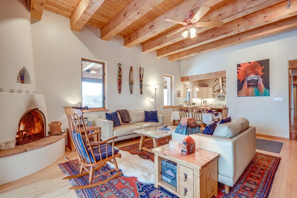 Santa Fe Vacation Rental | 3BR | 2BA | 2,300 Sq Ft | 2 Small Steps to Enter