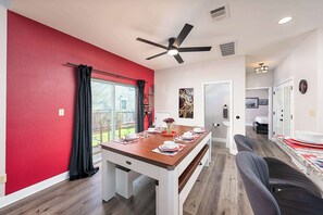 Spacious dining area for family meals