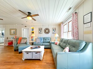 Relax in the living room, spacious and open.
