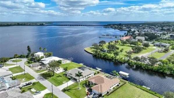 Arial view from front/side (second house from right) park directly adjacent 