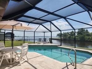 Pool and view of the open water of the Myakka River.