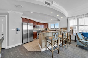 Kitchen with bar seating