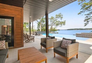 [Deck] Lounge by the Pool in the Shade in Our Patio Chairs