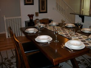 DINING ROOM.  SEATS 8