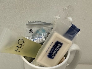 Welcome packet of misc toiletries