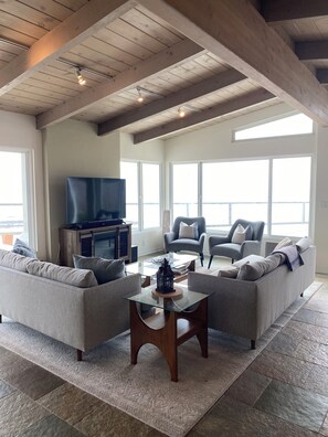 Beautiful living room with incredible views.