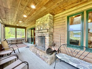 Screened-In Porch with Fireplace