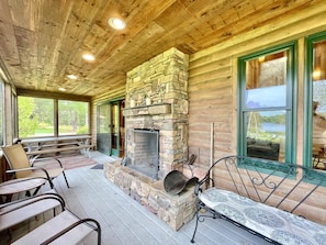 Screened-In Porch with Fireplace