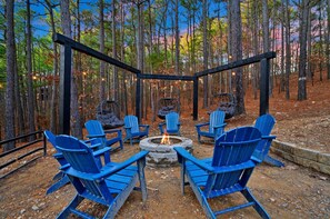 Underneath the stars, beside the fire's glow.