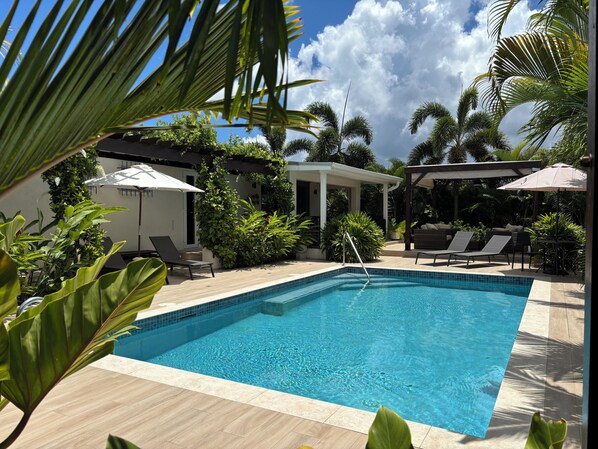Private salt water pool - kinder to your skin and swimwear