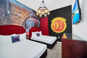 Downstairs Harry Potter Themed room with two full size beds. 