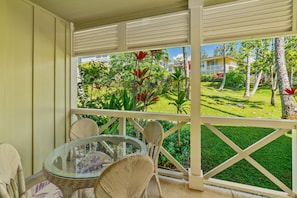 The first of three lanai's- This one boasts a large living space. 