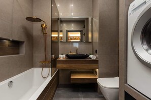 Bathroom with a hairdryer