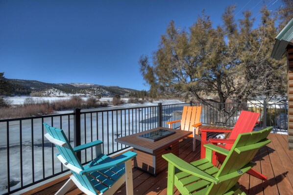 Deck overlooking the Rio Grande River.