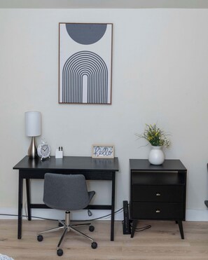 Remote-work friendly desk area