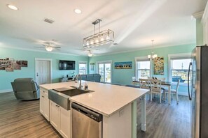 10' Kitchen Island with quartz countertop