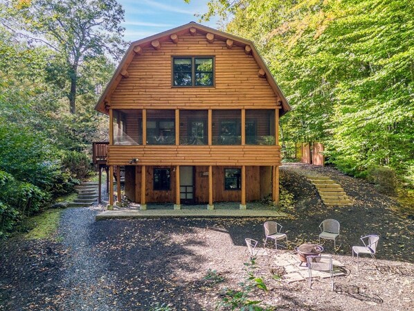 Lake side of cabin