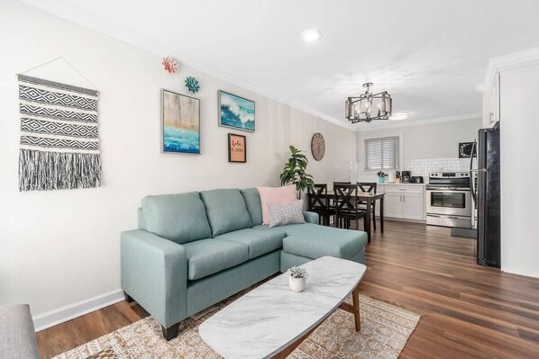 Living room and kitchen