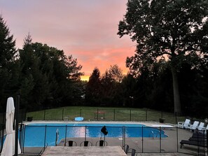 Pool at sunset.