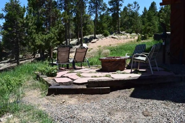 Private fire pit and patio
