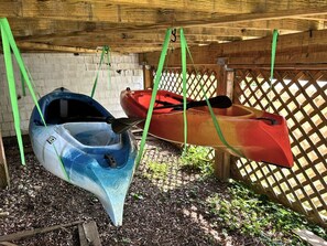 2 kayaks for guests to use, located under the back deck 
