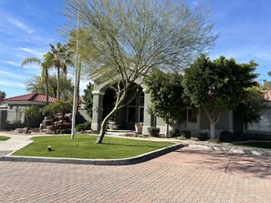 Through the gated entrance to  the The Springs at Yorkshire condominiums