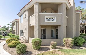 Our patio, with grill, access from the dining area and the master bedroom.