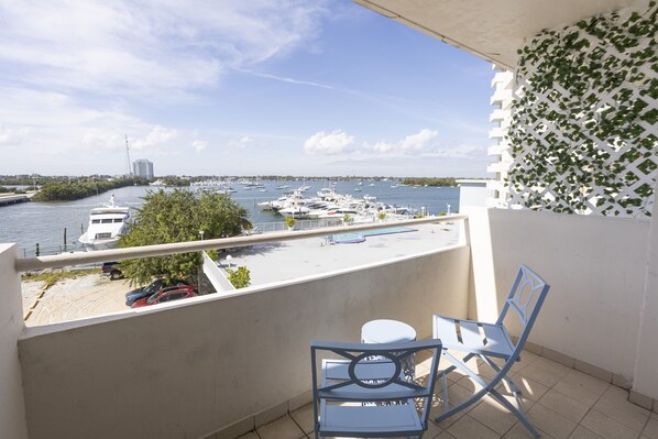 Revel in the peace and beauty of our balcony