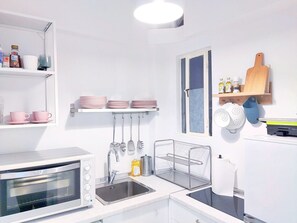 Prepare or cook your meal in our fully equipped kitchen!