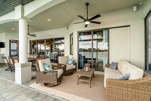 Enjoy water views in the nice outdoor living space