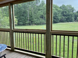 Screened In Front Porch with Field View