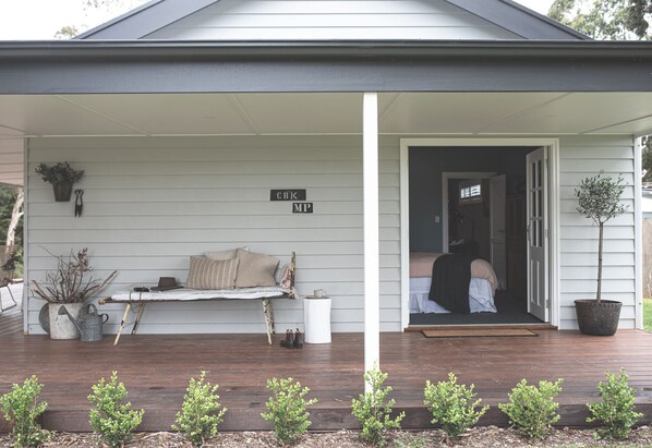 Welcome to Little Fermoy. Covered verandah opening from King bedroom.