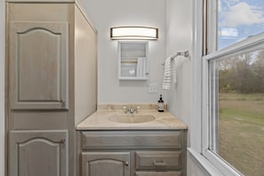 Bathroom bliss: Ample storage for all your essentials.