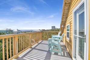 The open deck off of Bedroom 3 has amazing views