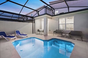 Private Pool & Patio at Twilight