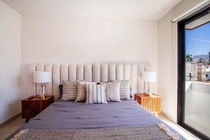 Comfortable king size bed in master bedroom