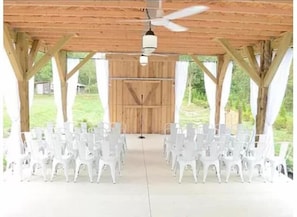 Outdoor banquet area