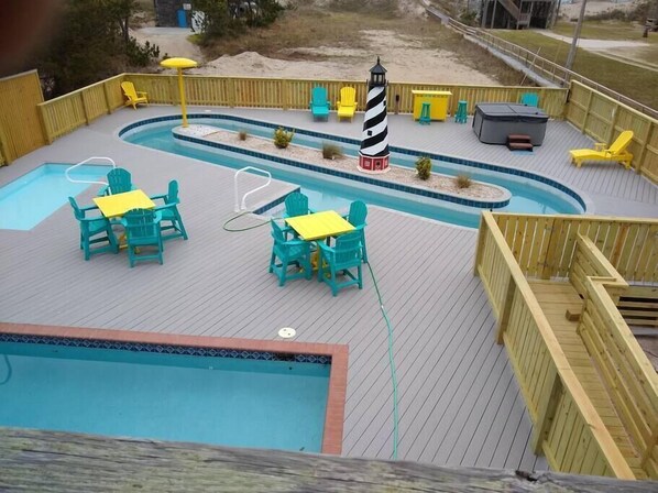 View of Outdoor waterpark from deck