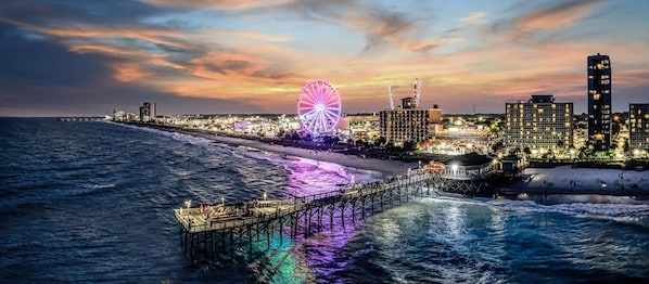 Air View of Beach at Night